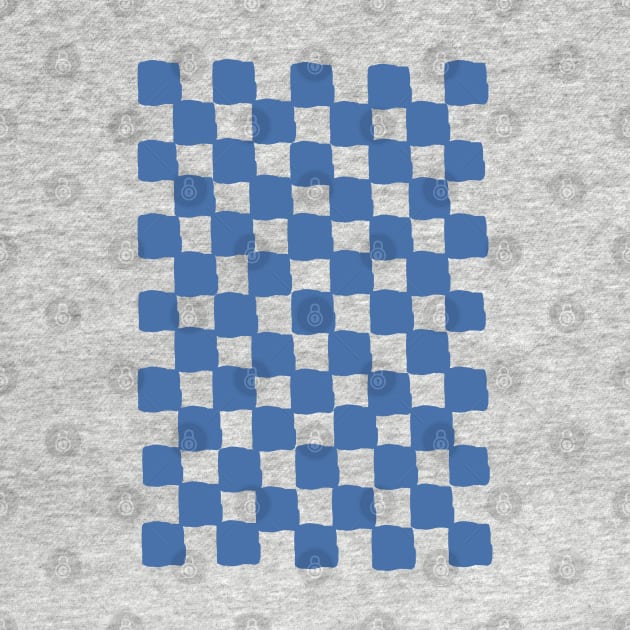 small checkered mint, Checkerboard Check Checkered, small checks, dusty blue, cream and blue, western, prairie, aesthetic, retro, vintage, cowgirl by blomastudios